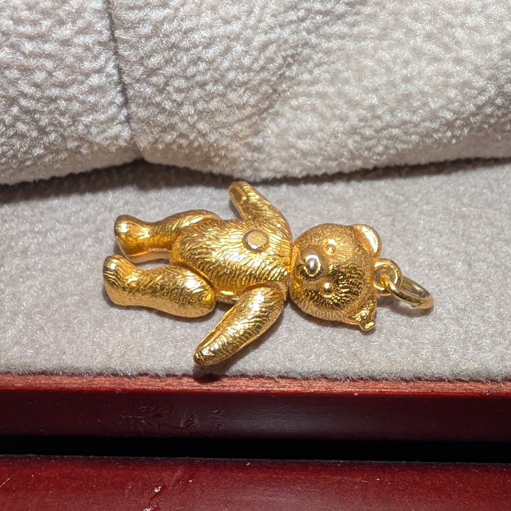 Gold Teddy Bear Pendant